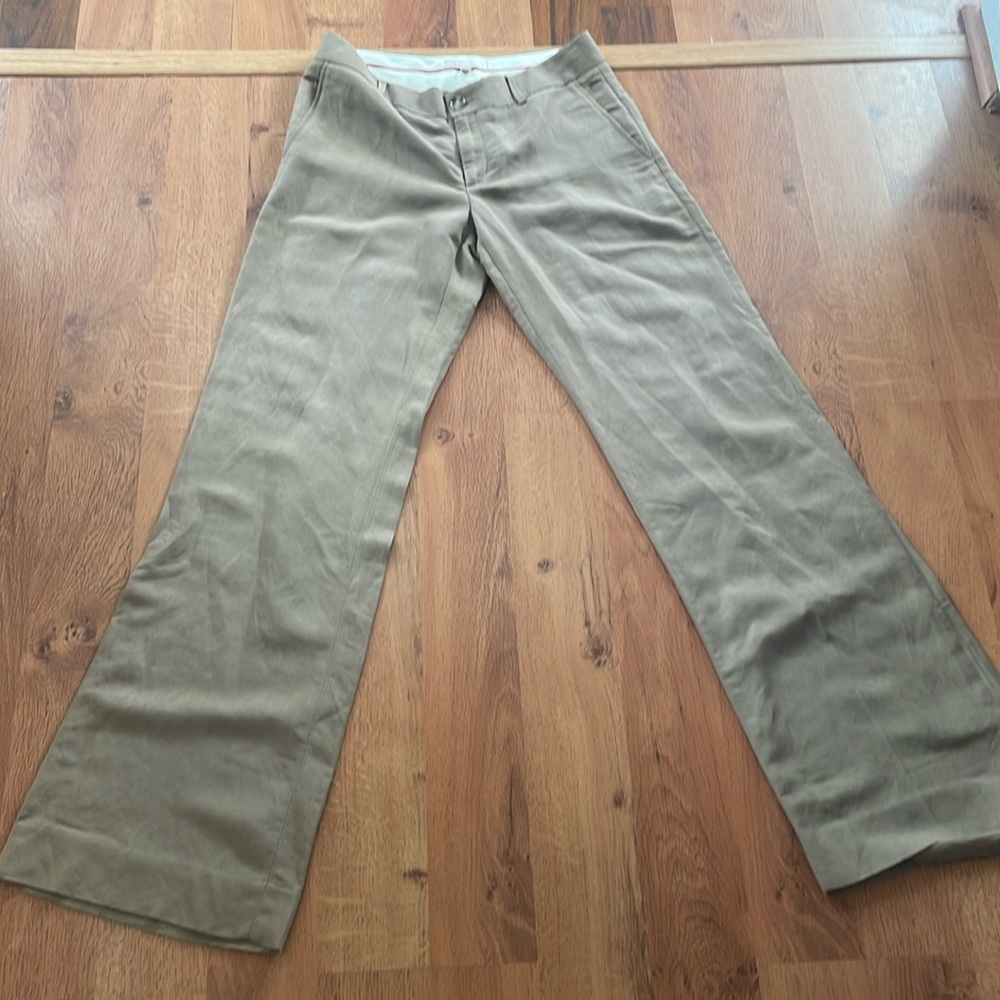 Tan full length linen pants